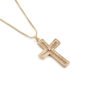 Lady 18K Gold-plated Copper With Zircon Cross Pendant Necklace Necklaces 16