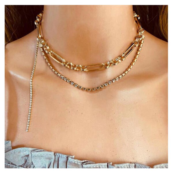 Simple Retro Double-layered Tassel Gold Necklace Necklaces 4