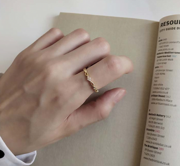 925 sterling silver gold plated  ring ring female food knuckle ring simple temperament tide Japan Korean girlfriends gift Rings 4