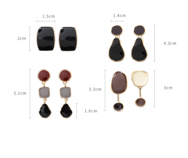 Drop Glaze Geometric Earrings Irregular Round Square Drop Earrings Earrings 4