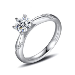 Sterling silver gold-plated moissanite ring Rings