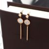 Fashion Small Golden Bean Hanging Roman Numeral Shell Stick Long Rose Gold Earrings Earrings 10