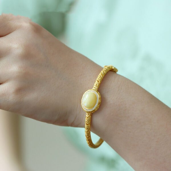 Women’s Sterling Silver Vintage Style Antique Gold Plated Bracelet Bracelets 5