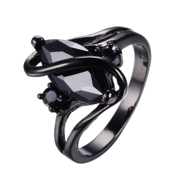 Black Gold S Shaped Zircon High End Diamond Ring For Men Rings 6
