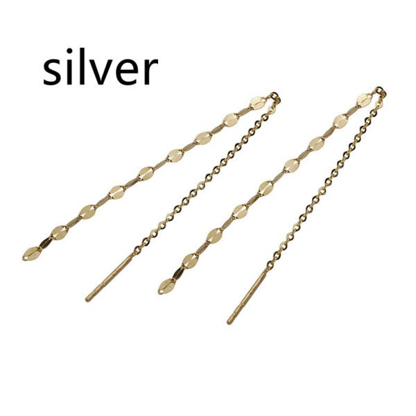 S925 Sterling Silver Plated Shiny Fringe Modified Face Earrings Earrings 9