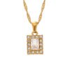 Ins Fashion Stainless Steel Square Zircon Pendant Necklace Necklaces 14