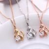 Horse and Crystal Pendant Necklace Gold Silver Rose Necklaces 7