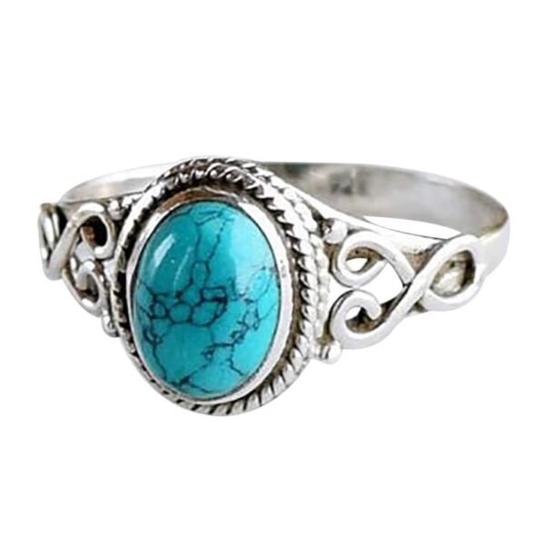 Fashion Simple Retro Love Turquoise Ring Rings 6
