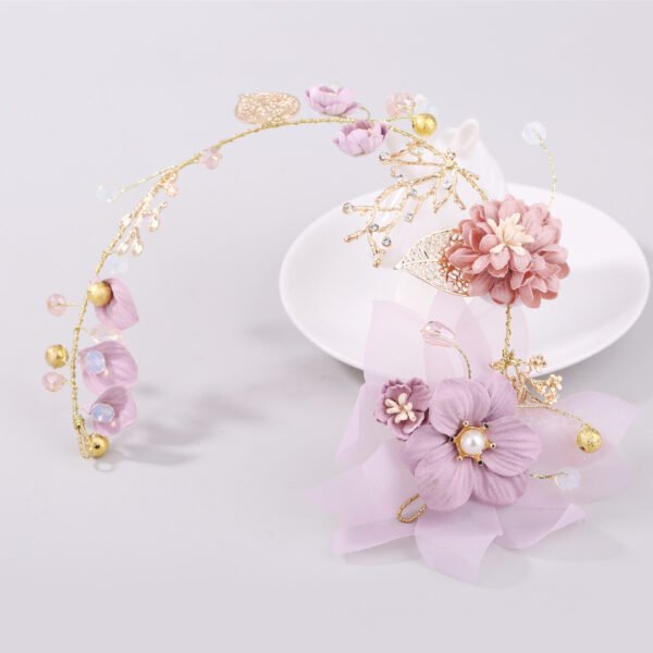 Handmade Head Gold Leaf Branch Flower Wedding Hair Accessories Accessories 3