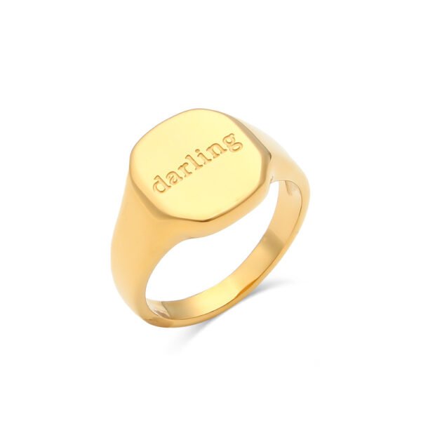 18K Gold Plated Jewelry With English Letter Ring Rings 5
