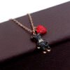 Cute Colorful Diamond Baby Bear Heart Shaped Clavicle Chain Necklaces 12