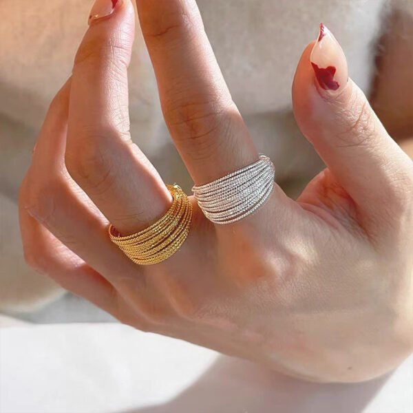 Gold Silver Circle Open Ring Women’s All-matching Graceful Fashion Ring Rings 5