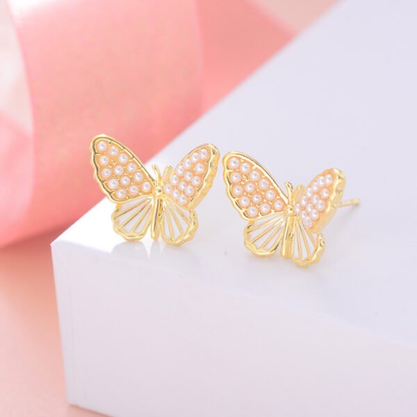 European And American Fashion Earrings Popular Butterfly Pearl Earrings Women Earrings 7
