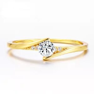 Women’s Gold-Plated Engagement Ring Ring Rings