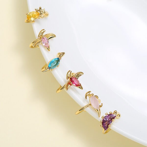 Small Dinosaur Ear Clip 18K Gold Color Preservation Forest Animals Accessories 3