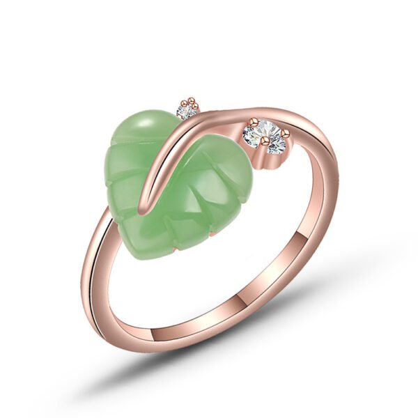 Temperament Heart-shaped Leaf Ring Female Elegant Bracelet Rings 3