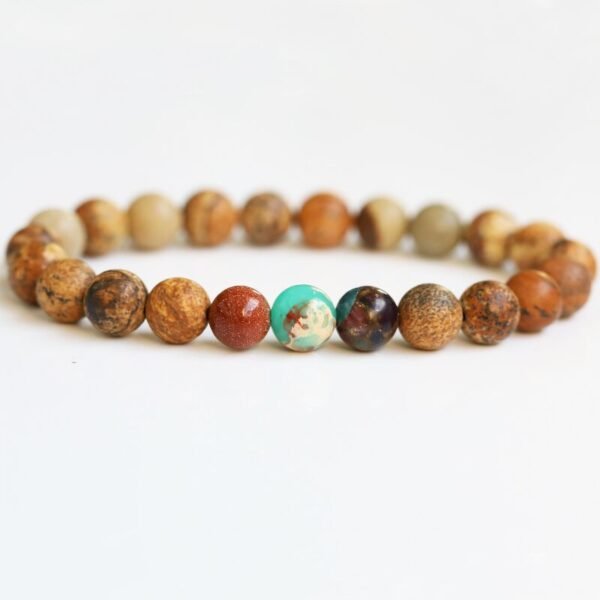 Picture Stone Gold Sand Stone Natural Beaded Bracelet Bracelets 5