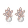 Fashion Creative Flower Pearl Inlaid Zircon Earrings Earrings 13 Fashion Creative Flower Pearl Inlaid Zircon Earrings Earrings 13