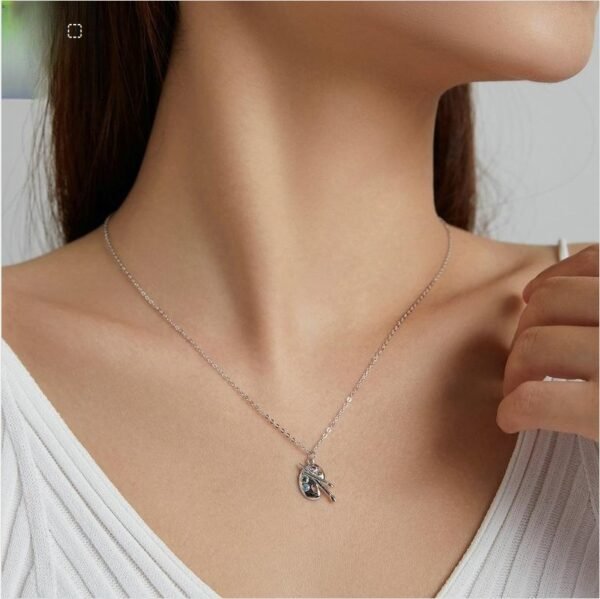 Fashion Art Life S925 Silver Female Popular White Gold Plated Simple Palette Necklace Necklaces 3