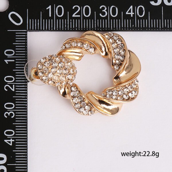 Personality Inlaid Earrings Irregular Metal Earrings 9