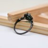 S925 Sterling Silver Black Gold Palaiba Glass Oval Ring Rings 14