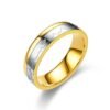Titanium Steel Ring Between Gold ECG Love Heart Stainless Steel Rings 8