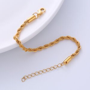 Vacuum Color-preserving Electroplated Gold Steel Stainless Steel Twist Bracelet Bracelets