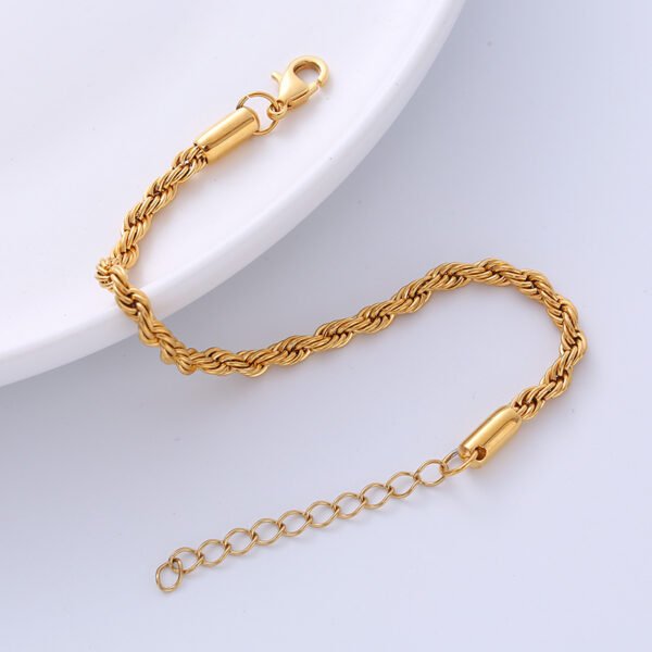 Vacuum Color-preserving Electroplated Gold Steel Stainless Steel Twist Bracelet Bracelets 3