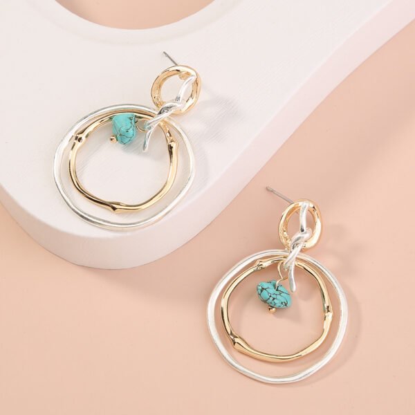 Personality Tide Brand Irregular Wave Pattern Earrings Multicolor Birthday Turquoise Simple Earrings Earrings 3