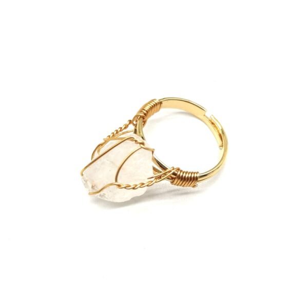 Personality Hand Wrapped Rough Stone Agate Ring Rings 10