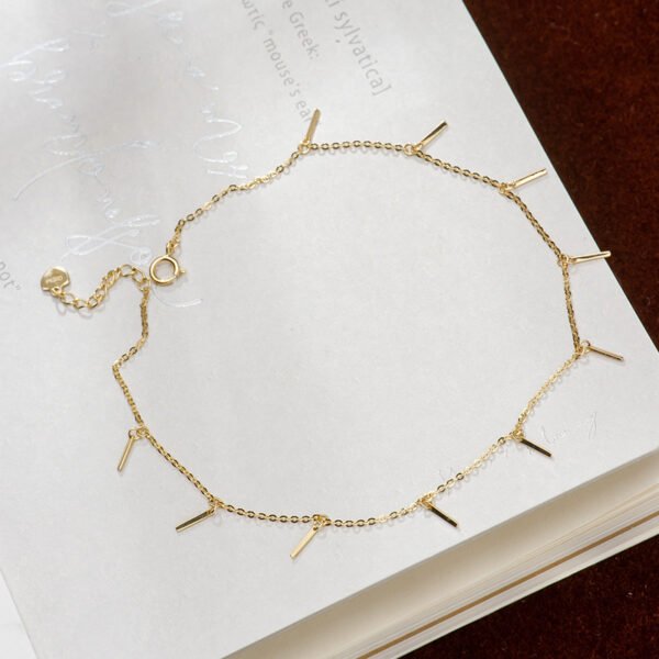 Simple And Colorless Small Strip Colored Gold Feet Chain Accessories 7