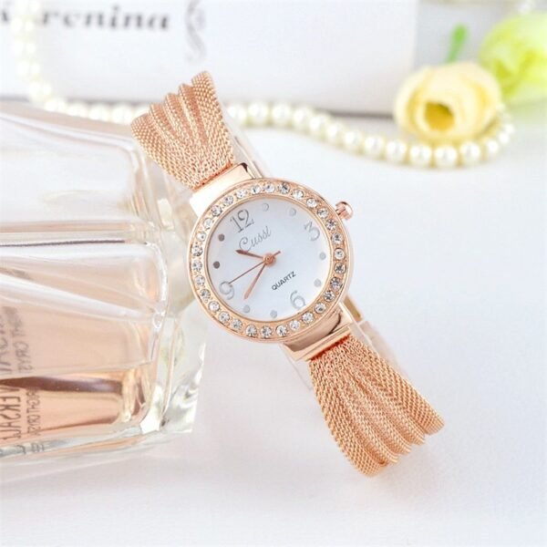 Gold mesh belt fashion women’s watch watches 6