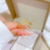 Real Gold Plating Double Ring Classic Style Fashion Micro Inlay Light Luxury Ring Rings 12