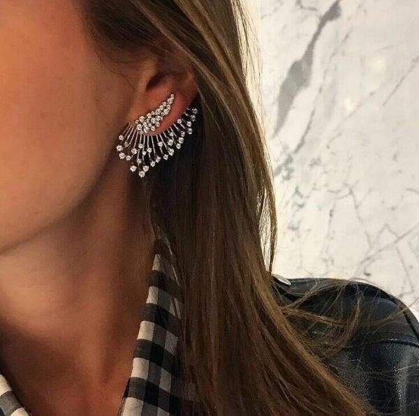 Alloy Diamond Wing Earrings Asymmetrical Multi-layer Stud Earrings Earrings 5