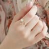 Hot Fashion Gold and Silver Color Twisted leaves, wishful flowers  rings for DIY Birthday Gift Party Jewelry Rings Rings 7