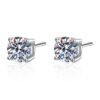 S925 Sterling Silver Four Prong Moissan Diamond Earrings Earrings 13
