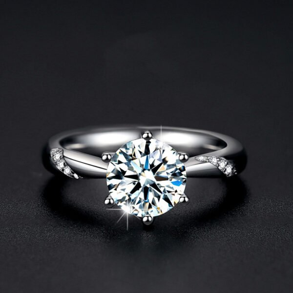 Sterling silver gold-plated moissanite ring Rings 4