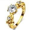 Gold-plated love curve ring female fashion zircon jewelry Rings 9