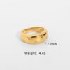 Zircon 18K Gold-plated Stainless Steel INS Net Red Ring Rings 22 Zircon 18K Gold-plated Stainless Steel INS Net Red Ring Rings 22