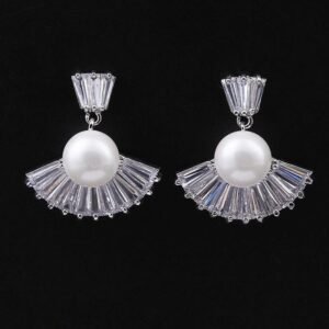 925 Silver Needle Stud Earrings Fashion Pearl Earrings