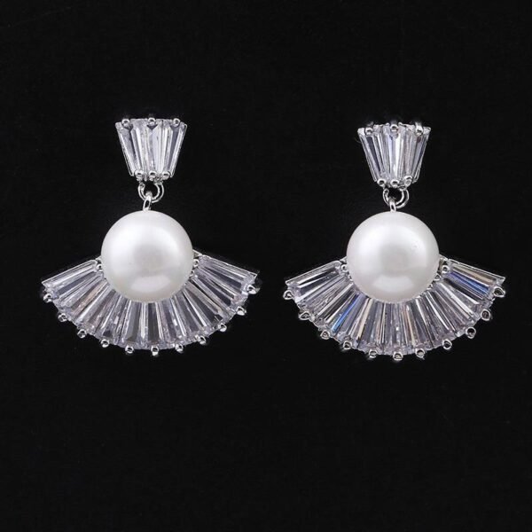925 Silver Needle Stud Earrings Fashion Pearl Earrings 3