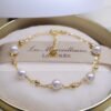 18k Gold Seawater Pearl Adjustable Double-layer Bracelet Bracelets 12