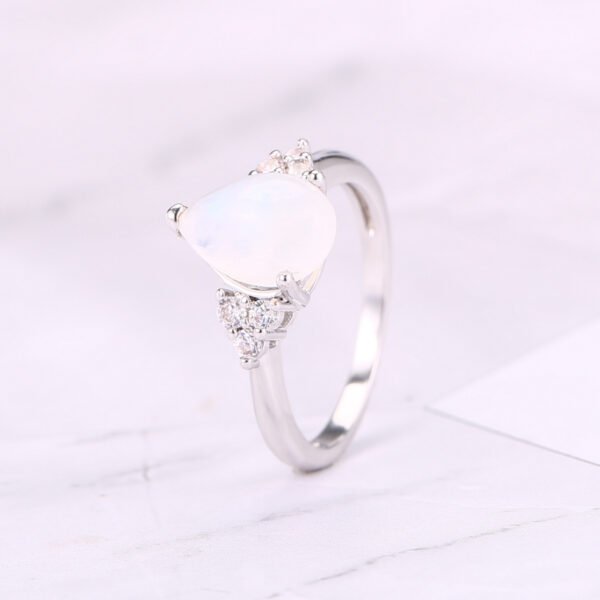 Natural Semi-Precious Moonstone Ring Simple Rings 4