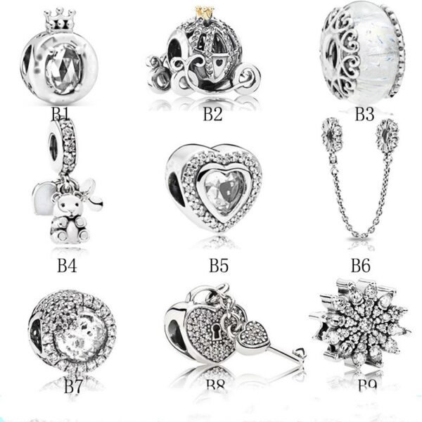 S925 Silver Beads Silver Beaded White Epoxy Nipple Accessories 4