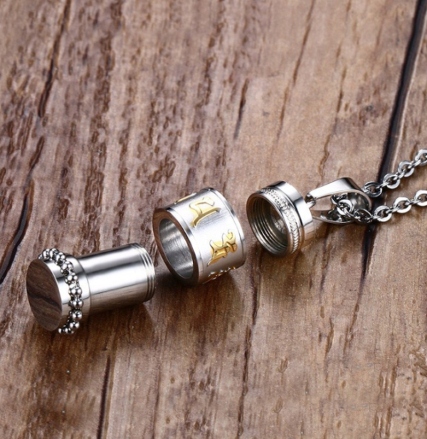 Trend Titanium Steel Prayer Wheel Six-word Mantra Pendant Accessories 5