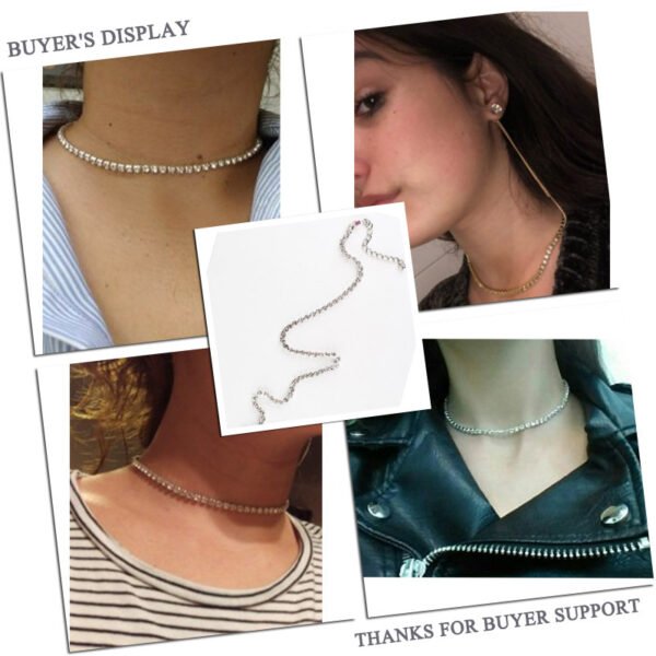 Necklace Short Choker Necklace Jewelry for Women Christmas Crystal Necklace Gold Plated Necklace Silver-plated Necklaces 4