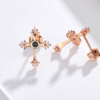 Vintage Rose Gold Plated Cross Stud Earrings Earrings 14 Vintage Rose Gold Plated Cross Stud Earrings Earrings 14