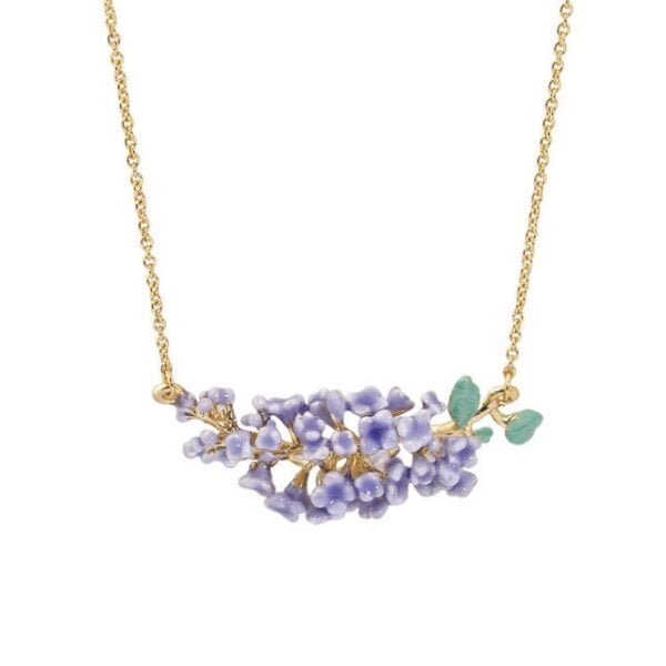 Lavender necklace with gold-plated enamel glaze Necklaces 3