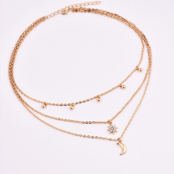 Round beads full of stars and moon multi-layer necklace Necklaces 4