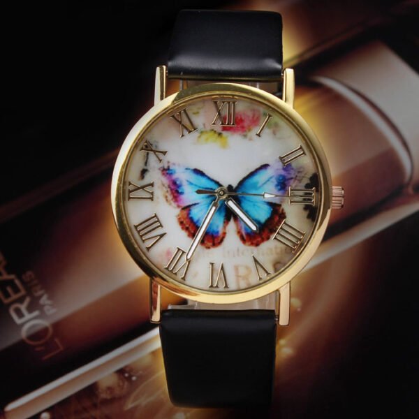 Roman scale butterfly belt watch Fashion universal gold shell watch watches 6